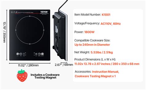 Vevor Portable Induction Cooktop W Countertop Burner Temp Levels Hot Plate Vevor Ca