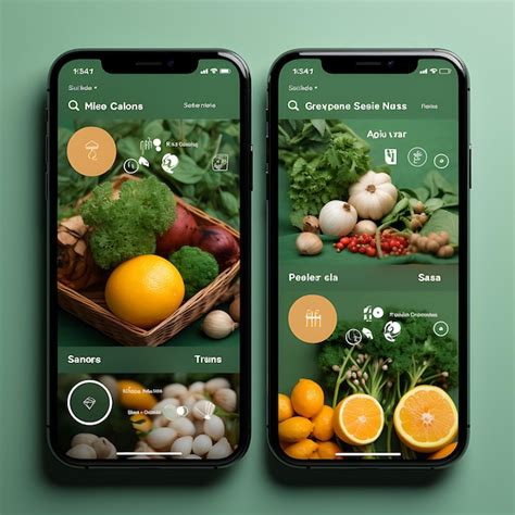 Premium Ai Image Mobile App Layout Design Of Organic Food Delivery