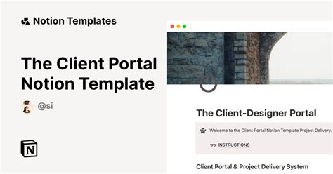 The Client Portal Notion Template Template By Si Notion Marketplace