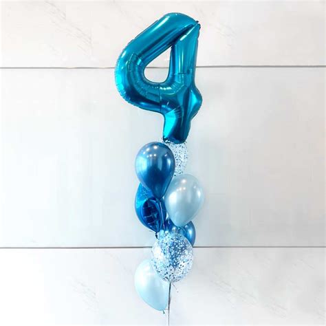 Birthday Balloon Set (Blue) - 40inch Number (No. 1-9) Balloon Bouquet