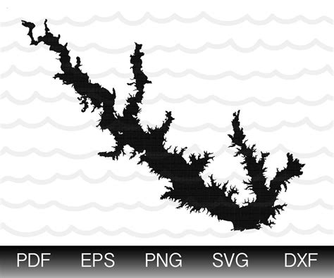 Sam Rayburn Reservoir Map Shape Instant Download EPS SVG DXF - Etsy