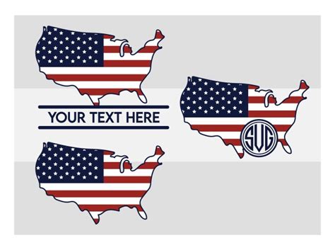 American flag svg silhouette usa monogram Vector Image