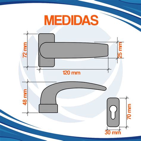 Manija Picaporte Negra Doble Balancín P Puerta De Aluminio Mundocima