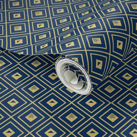 Blue Art Deco - WALLPAPER Wallpaper | Spoonflower