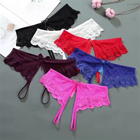 Women See Through Underwear Women Low Waist Hot Passion Crotch Sexy Underwear Lace Edge Sexy T