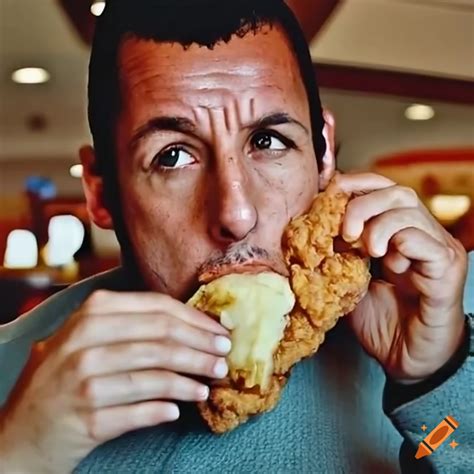 Humorous Image Of Adam Sandler Devouring Chicken Tenders At Applebee S