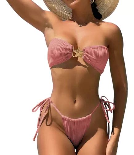 Bikini Biqu Ni Delicado Textura Viagem Argola Ag Parcelamento Sem Juros