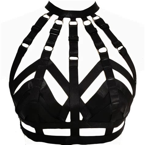 Jlx Suti Sexy Preto Bondage Para Mulheres Suspens Rio Cinto Punk Lingerie Rave Top Crop
