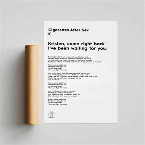 Cigarettes After Sex K Lyric Poster Printable Lyric Etsy Hong Kong