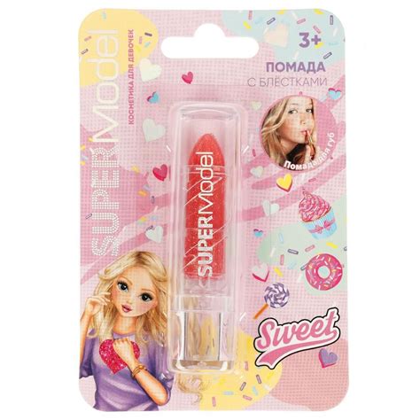 Помада для губ для девочек с блестками, 3,4 г, красная МИЛАЯ ЛЕДИ 88942 ...