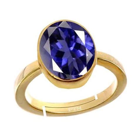 Buy Ptm Gold Plated Panchdhatu Ratti Iolite Gemstone Ring Men And