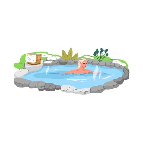 Hot Spring Objects Icons Set Royalty Free Vector Image