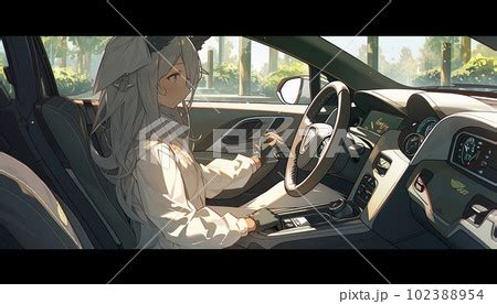 Anime Girl Driving A Car Pixta