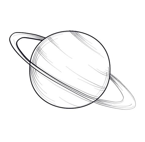Desenho Do Planeta Saturno - Desenho à mão da ilustração vetorial do planeta Saturno | Vetor Premium