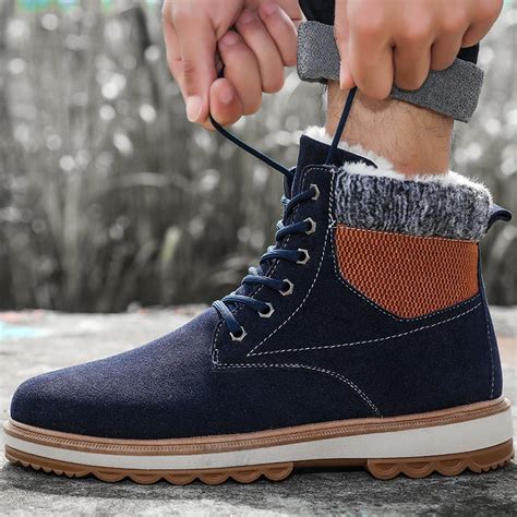 겨울 망 퍼 Warm 화 Black Khaki Man Martens Boots 편안한 Working Safety Boots ...