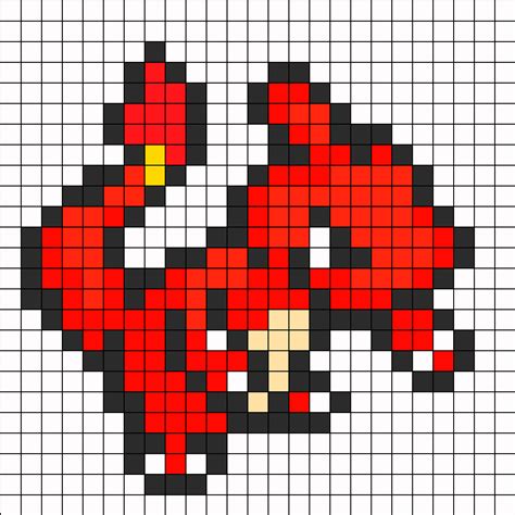 Pokemon Charmeleon Pixel Art Grid - Pixel Art Grid Gallery