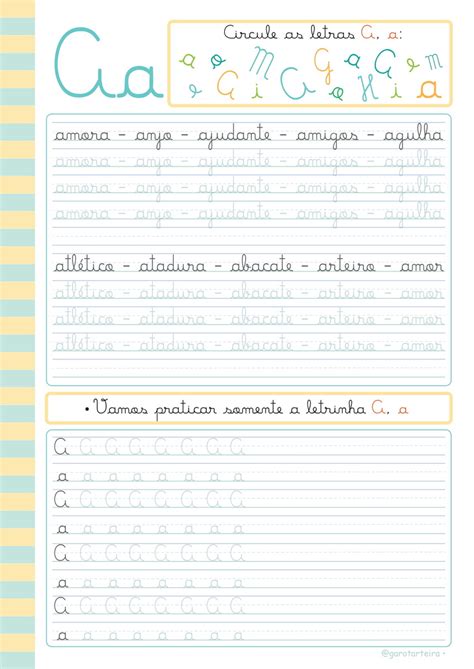 Caligrafia Educação Infantil Caderno Linha Verde Atividades Vogais