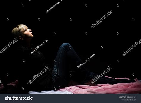 Beautiful Blonde Long Hair Half Naked Stock Photo Shutterstock