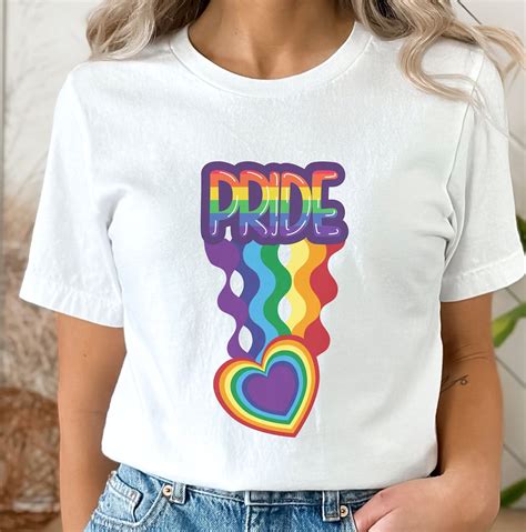 Pride Rainbow Shirt Gift For Lgbtq Pride Ribbon Tshirt Gay Etsy