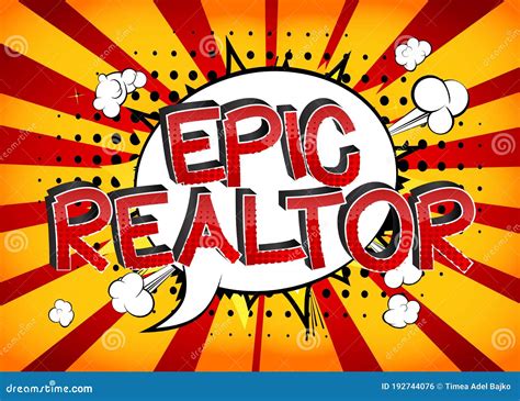 Epic Realtor Comic Book Style Words Stock Vector Illustration Of