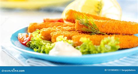 Fried Fish Sticks Fish Fingers Stock Image Image Of Closeup Fish