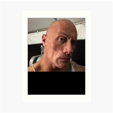 dwayne  rock johnson eyebrow raise meme art print  sale