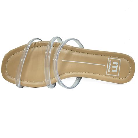 Rasteira Moleca Flat Tiras Transparentes Nude Bege