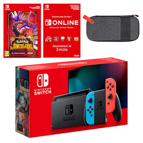 Pack Nintendo Switch Bleu Néonrouge Néon Pokémon Écarlate Nintendo