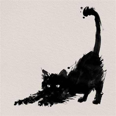 Рисунок черного кота - 84 фото