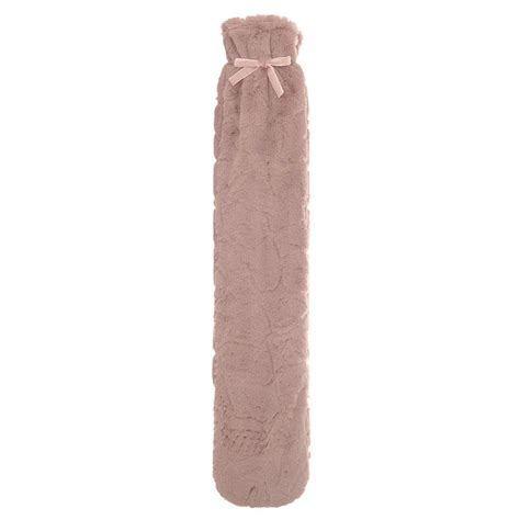 Pink Faux Fur Hot Water Bottle Long Fluffy Gift Cazaar