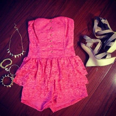 Peplum Romper And Nude Wedges New Women S Clothing Styles Fashions