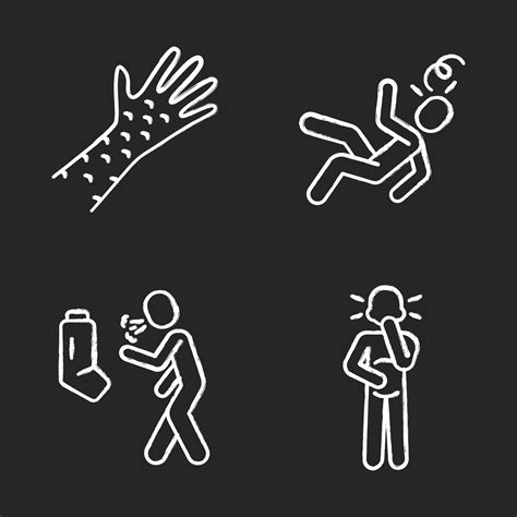 Infektion, Allergiesymptome Kreidesymbole gesetzt. Hautausschlag