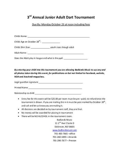 Fillable Online National Darts Federation Of Canada Fax Email Print