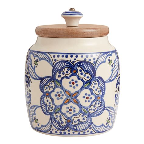 Tunis White And Blue Ceramic Kitchenware Collection - World Market