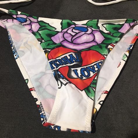 Ed Hardy Bikini Swimsuit Set Size M Vintage Depop