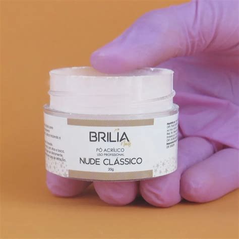 Pó Acrílico Nude Clássico g Brilia Nails Produtos Para Alongamento de Unhas
