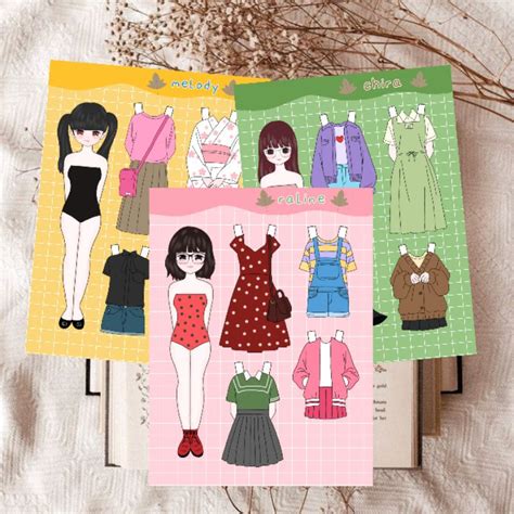 jual bongkar pasang kertas baju bajuan paperdoll mainan jadul