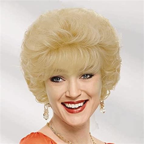 Tseses Short Curly Blonde Wigs For Women With Bangs Synthetic Hair Layered Shaggy