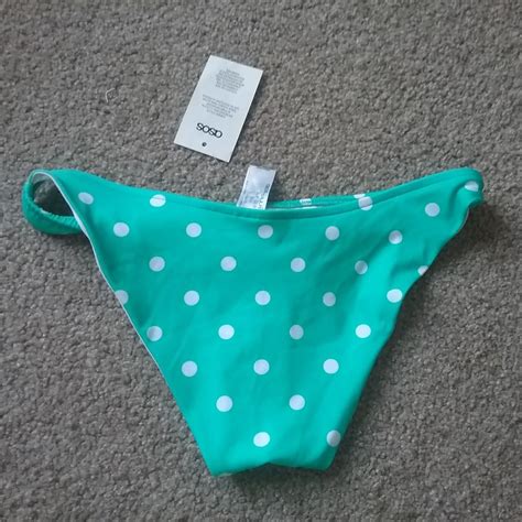 Asos Green Polka Dot Bikini New With Tags Size 32A UK8 Depop