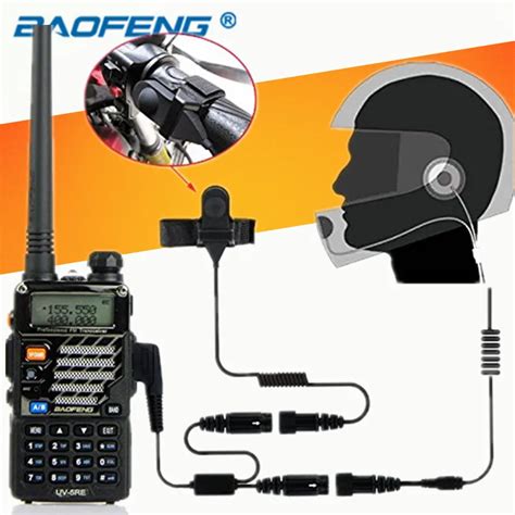 Motorcycle Full Face Helmet Headset For Two Way Radio Baofeng Walkie