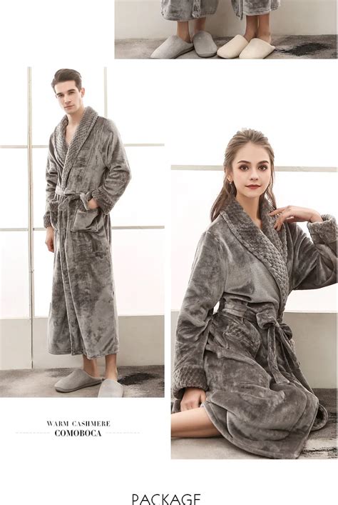 Осенне-зимние фланелевые халаты для пары больших размеров мужские ...