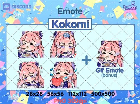 Kokomi Emote Genshin Impact Pack 2 Twitch Emote Discord Etsy