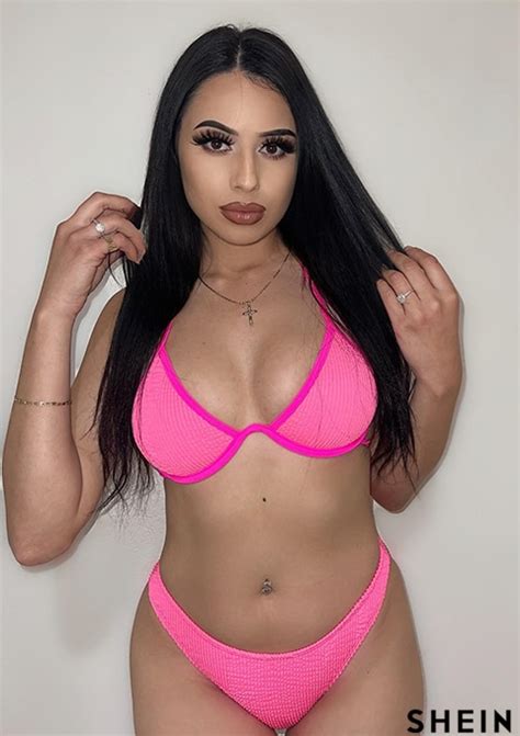 Shein Swim Summer Beach Plain Textured Halter Push Up High Cut Bikini Swimsuit Shein Uk