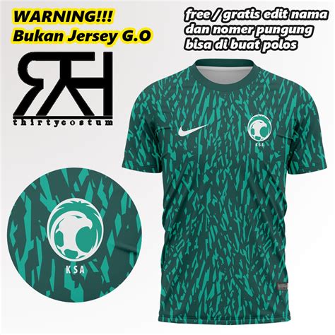 Jual Jersey Home Arab Saudi World Cup 2022 2023 Full Printing Shopee