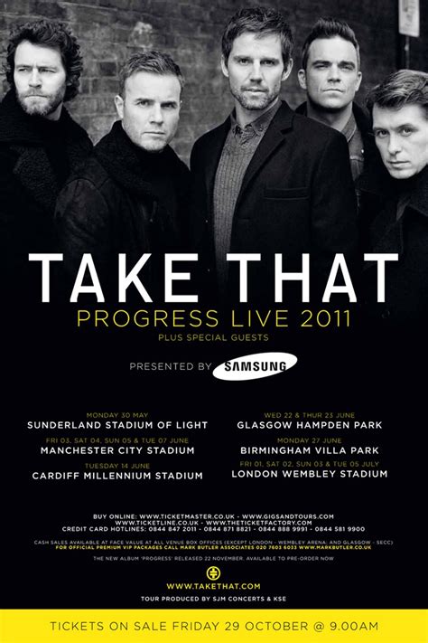 Take That 2011 Tour Poster Musica