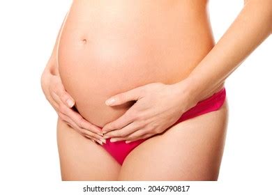 Sexy Pregnant Woman Lingerie Holding Her Stock Photo 2046790817 Shutterstock