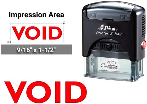 Void Color Red Shiny S 842 Self Inking Clear Print Text Rubber Stamp Office