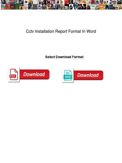 Cctv Installation Report Format In Word Pdf Closed Circuit Television Password