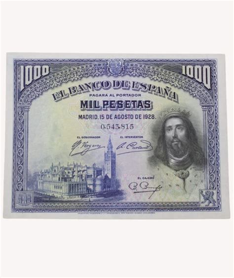 Billetes 1000 Pesetas 15 De Agosto De 1928 San Fernando Goldenartes