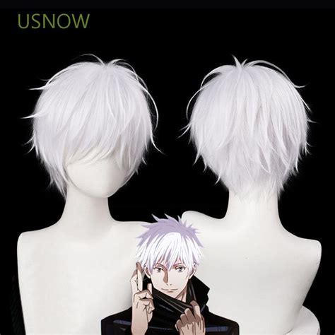 Usnow Satoru Gojo Short Kaisen Heat Resistant Jujutsu Grey Cosplay Wig